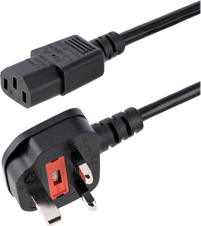 Produktbild StarTech com 3ft (1m) UK Computer Power Cable, BS 1363 to C13, 18AWG, 10A 250V, Replacement AC Power (1 m)
