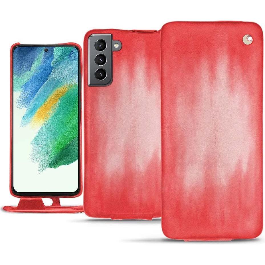 Noreve Lederschutzhülle vertikal (Samsung Galaxy S21 FE), Smartphone Hülle, Rosa
