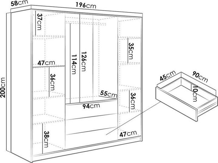 Produktbild Vente-unique Lirmada (196 x 58 x 200 cm)