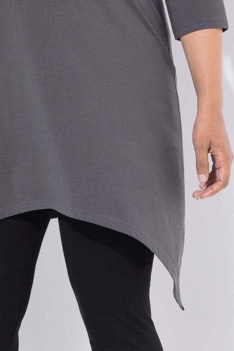 Produktbild Ulla Popken Longshirt, Zipfelsaum, A-Linie, V-Ausschnitt, 3/4-Arm (50, 52)