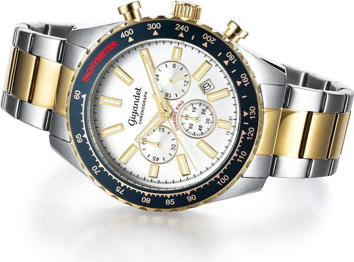 Actual product image Gigandet Analog Chronograph Watch with Tachymeter Scale and 100m Water Resistance (Analogue wristwatch, Chronograph, Sports watch)