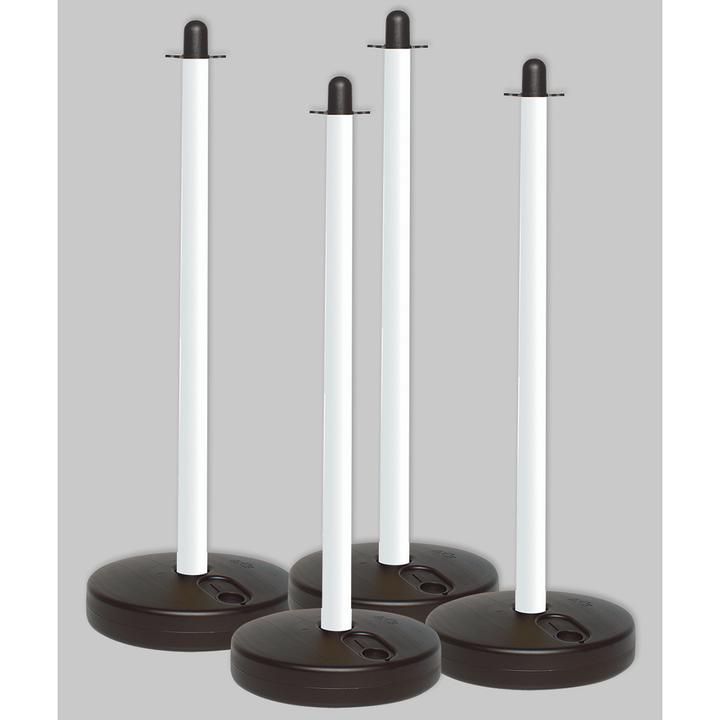 Image du produit Brady Poteau de blocage & pied remplissable (3,7 l), polyéthylène, blanc (4 pièces/pack)