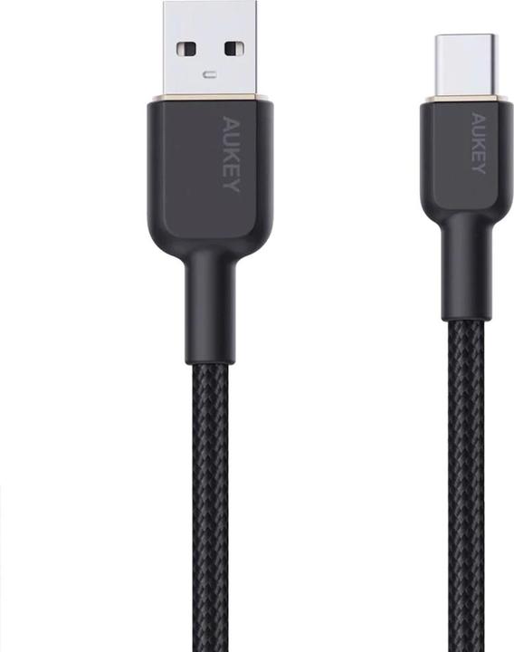 Produktbild Aukey CB-NAC1 USB-C Type-C Power Delivery PD 60W 3A 1m Nylon Schwarz (1 m, USB 3.2 Gen 1, 60 W)