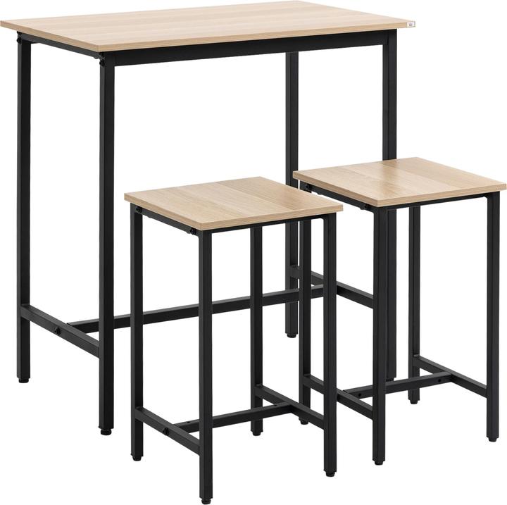 Actual product image Homcom Dining set with 2 stools (Wood)