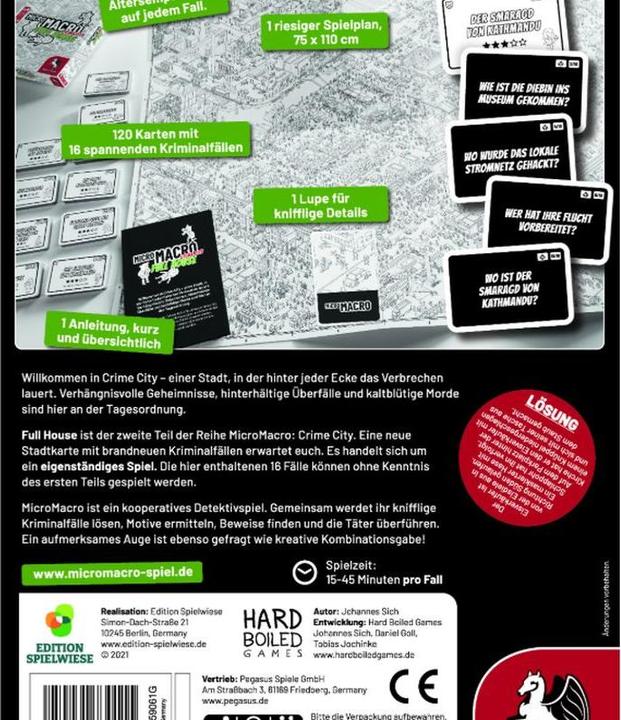 Produktbild Pegasus MicroMacro: Crime City 2 - Full House (Deutsch)