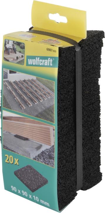 Image du produit wolfcraft 20 tampons d'appui construction de terrasses 90x10x90mm (20 x)