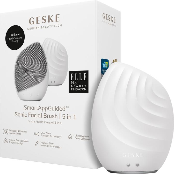 Actual product image Geske Smartappguidedtm Sonic Facial Brush 5 in 1 Vibrating Electric Facial