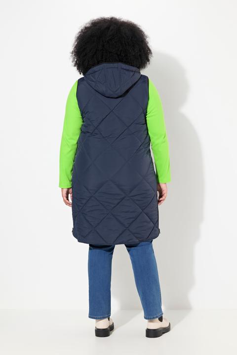 Immagine prodotto Ulla Popken Gilet trapuntato con collo alto, cappuccio staccabile e cerniera a cursore doppio (46, 48)