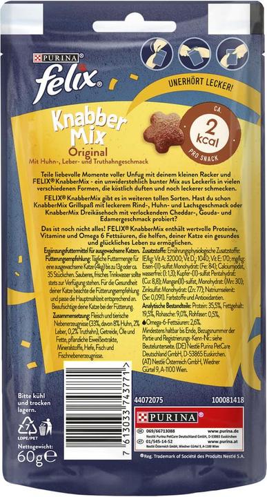 Actual product image Felix Nibble Mix Original (Adult, 60 g)