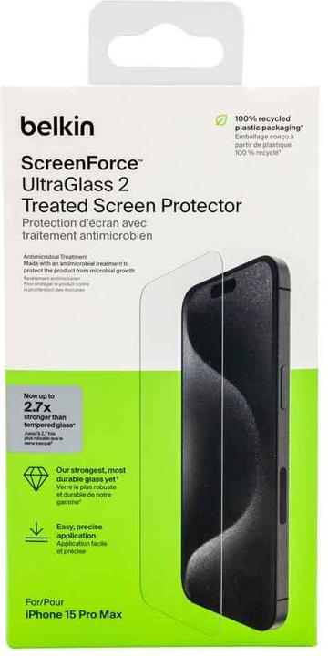 Productafbeelding Belkin ScreenForce Pro UltraGlass2 (1 Stuk, Apple iPhone 15 Pro Max)