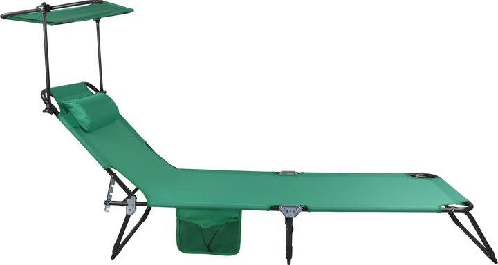 Produktbild VCM Sonnenliege Liegestuhl Gartenliege Dach (185 cm)