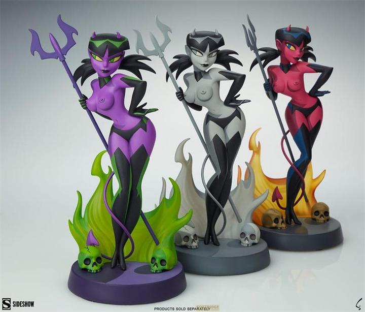 Actual product image Sideshow Original Artist Series Statue Devil Girl (Purple and Green Variant) 30 cm