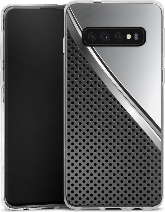 Produktbild DeinDesign Silikon Hülle für Samsung Galaxy S10 Plus Handyhülle Case Smartphone Schutzhülle Carbon Metall (Samsung Galaxy S10+)