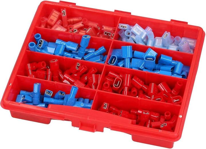 Actual product image Kalitec 240 pieces flat receptacle set fully insulated I Flat connector range 0.25-2.5mm² I Connectors