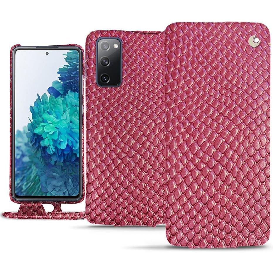 Noreve Lederschutzhülle vertikal (Samsung Galaxy S20 FE), Smartphone Hülle, Rosa
