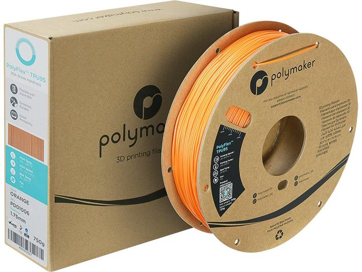 Produktbild Polymaker PD01006 PolyFlex TPU-95A Filament TPU flexibel 1.75 mm 750 g Orange 1 (TPU, 1.75 mm, 750 g)