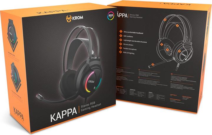 Actual product image Krom Kappa Headphones Wired Headband Gaming Black (NXKAPPA) (Cable)