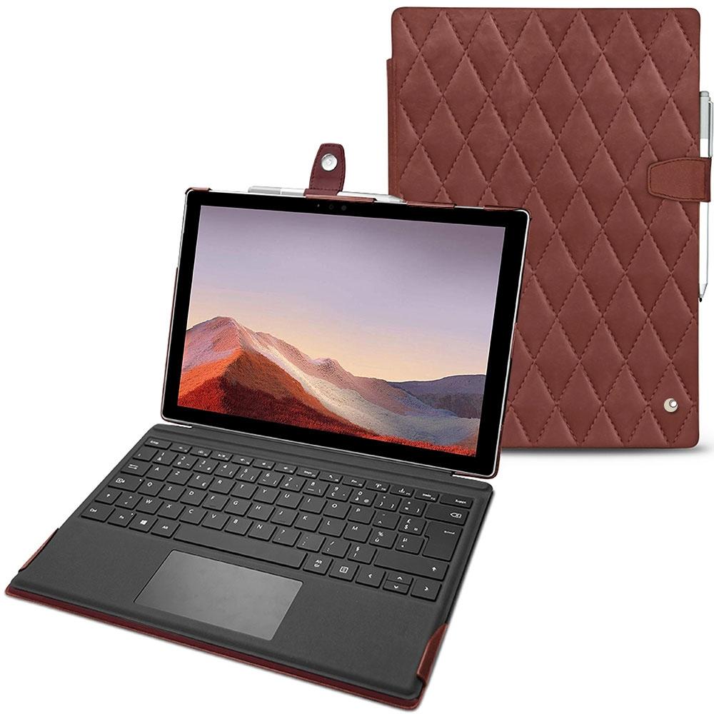 Noreve Lederschutzhülle (Microsoft Surface Pro 7), Tablet Hülle, Rot