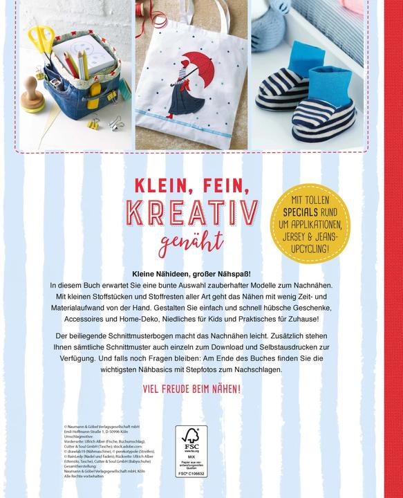Produktbild Klein, fein, kreativ genäht (Deutsch, Naumann & Göbel, 2022)
