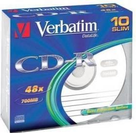 Actual product image Verbatim CD-R 700MB 10-Pack Slimcase (10x)