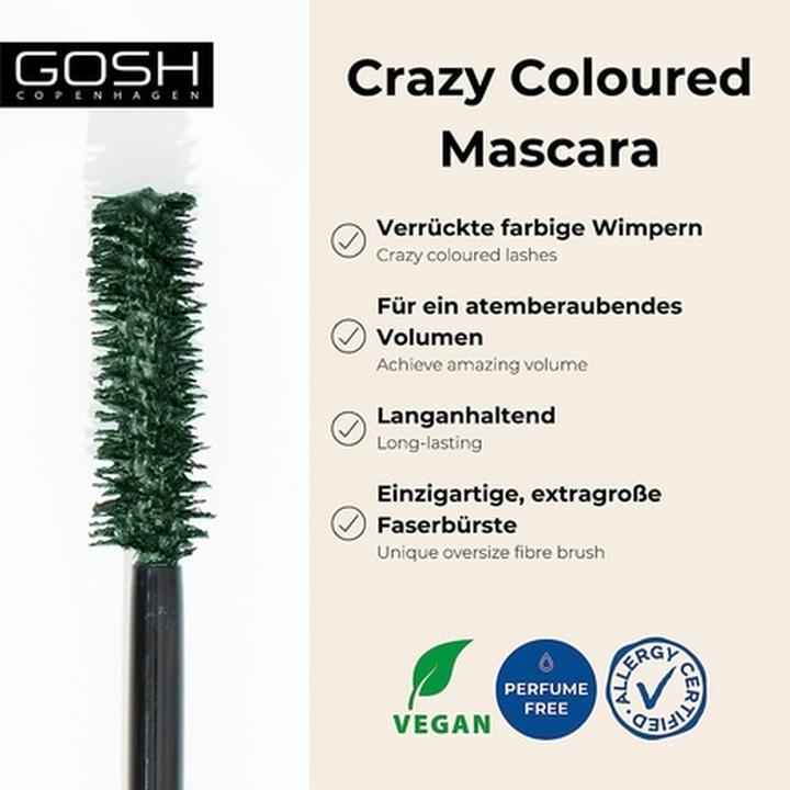 Immagine prodotto Gosh Boombastic Crazy Mascara per un volume estremo e ciglia lunghe 003 Verde oliva (Verde Oliva)