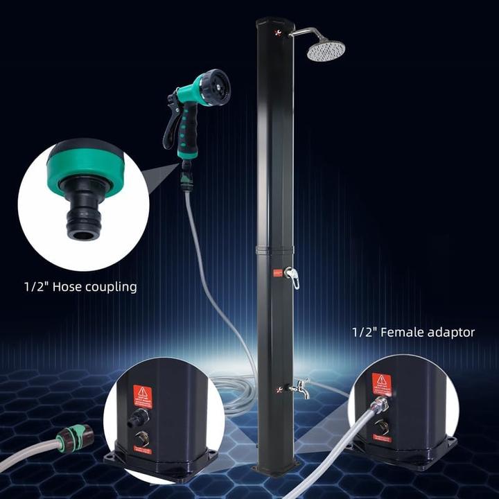 Produktbild CCLife Solardusche mit Handbrause und Kunststoffboden