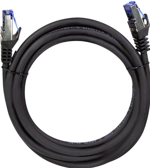Image du produit LogiLink Cordon de raccordement Ultraflex, Cat.6A, S/FTP, 2.0 m, noir avec câble brut Cat.7, câble extra (S/FTP, CAT6a, 2 m)