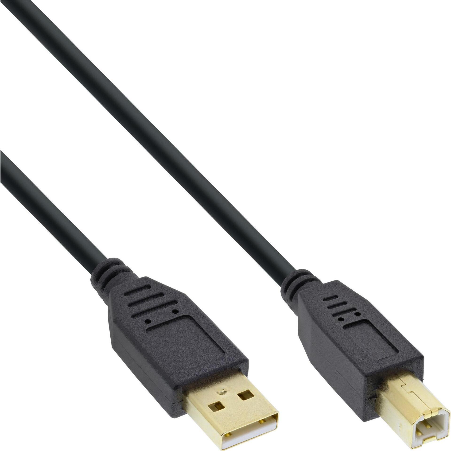 InLine 100er Bulk-Pack  USB 2.0 Kabel, A an B, schwarz, Kontakte gold, 1m (1 m, USB 2.0), USB Kabel