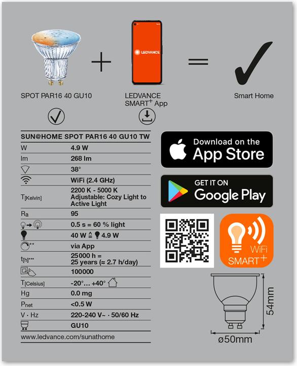 Actual product image Ledvance Sun@Home (GU10, 268 lm, 1x)