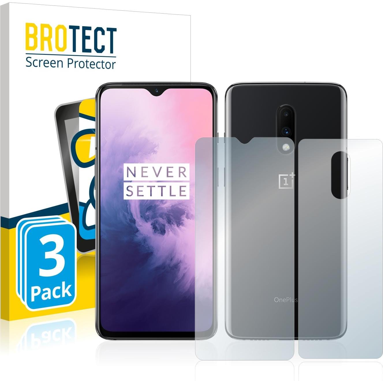BROTECT Schutzglas Schutzfolie Displayschutz Display Schutz Glas Folie klar (3 Stück, OnePlus 7), Smartphone Schutzfolie...