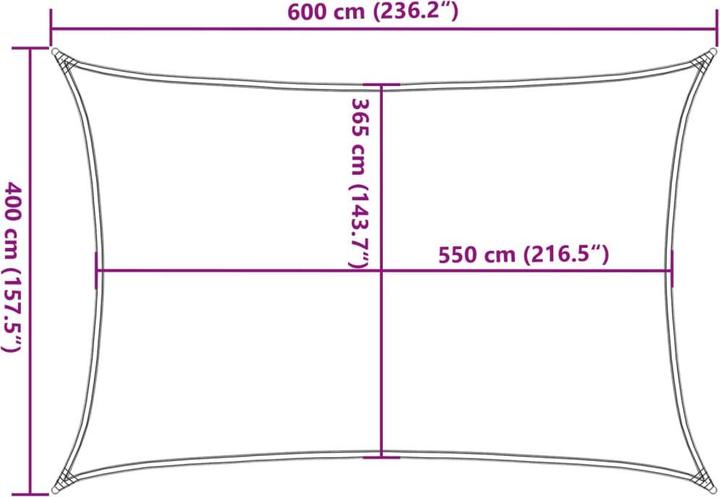 Produktbild vidaXL Sonnensegel (600 x 400 cm)