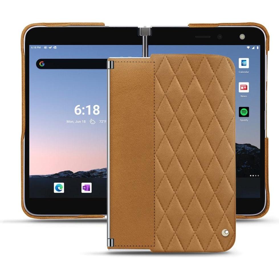 Noreve Lederschutzhülle (Microsoft Surface Duo 2), Smartphone Hülle, Braun