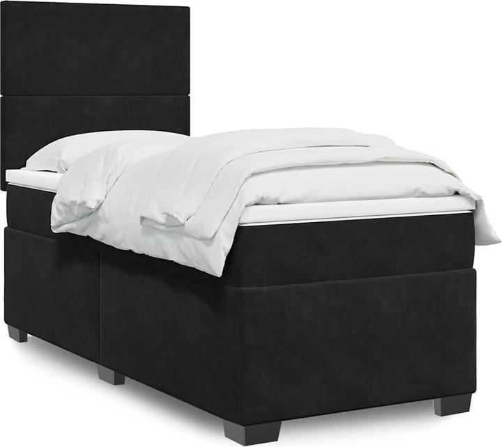 Actual product image vidaXL Bo x spring bed with mattress 160 x 200 cm velvet (160 x 200 cm)
