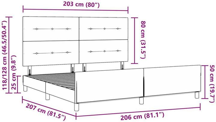Produktbild vidaXL Plattformbett (200 x 200 cm)