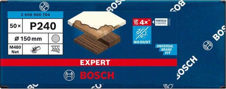 Actual product image Bosch Professional Zubehör Expert M480 sanding net for random orbital sander, 150 mm, G 240, 50 pieces (240)