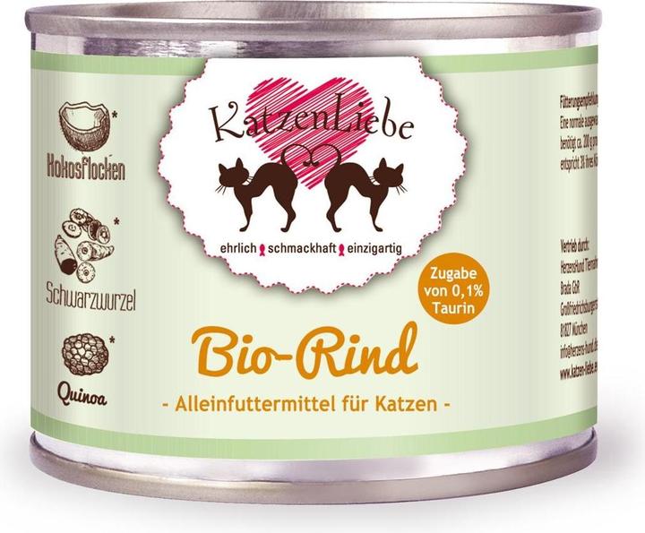 Produktbild KatzenLiebe Nassfutter Bio-Rind mit Bio-Schwarzwurzel, 200 g (Adult, 1 Stk., 200 g)