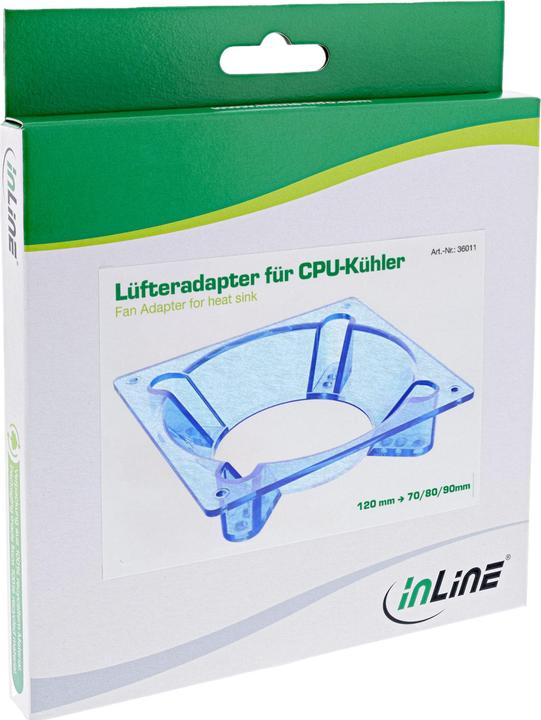 Immagine prodotto InLine Adattatore ventola da 120mm a 70/80/92mm trasparente/blu