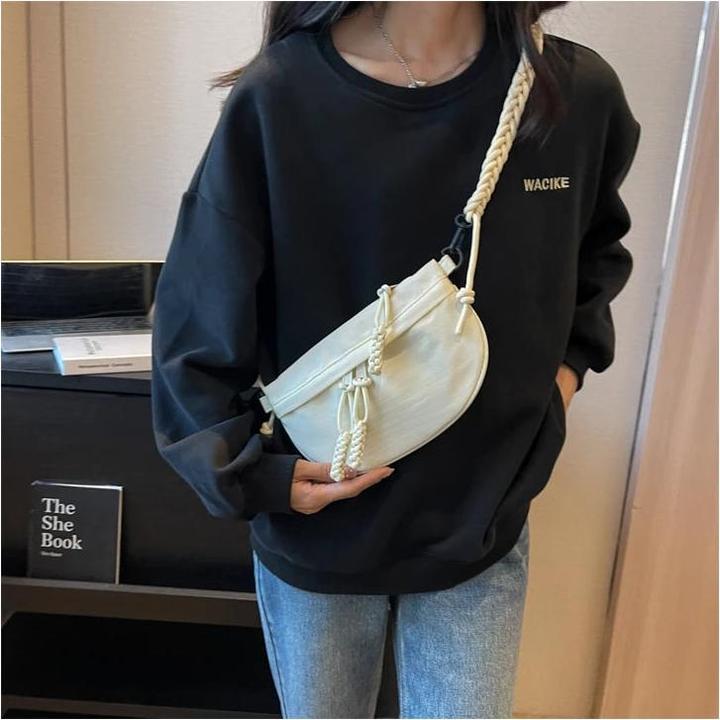 Immagine prodotto Only-Bags.Store Borsa Casual a colori solidi per il torace Borsa a vita di grande capacità Borse a tracolla in tela
