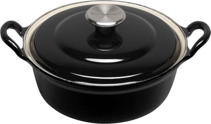 Le Creuset Creuset faitout braadpan met plaatstan deksel 1,3 liter 20 cm gietijzer zwart (2 cm, Bräter + Schmortopf, Edelstahl)