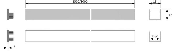 Produktbild Halemeier Channelline U Alu opal 10er Set L=3000 Alu-und Abdeckprofil