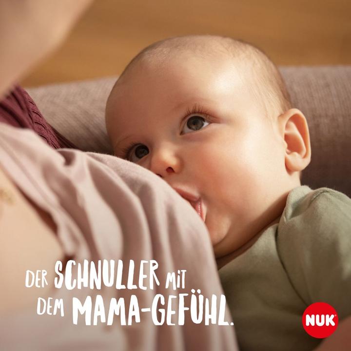 Produktbild NUK Schnuller Schnuller 2er Pack MommyFeel - Silikon 0-9 M - Jeans (2 x, ab Geburt)