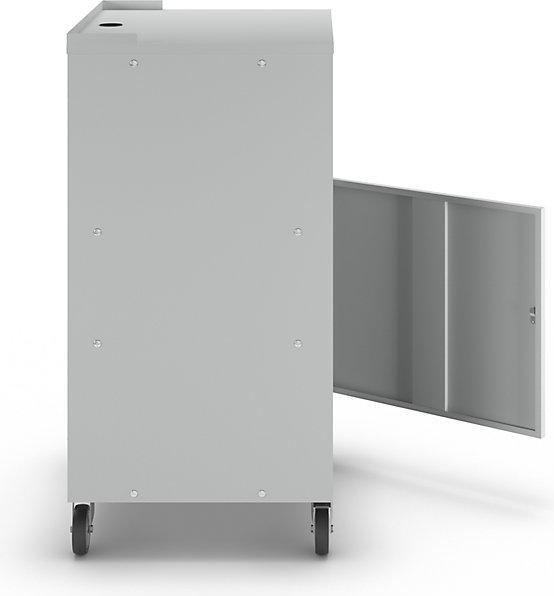 Actual product image eurokraft basic PC desk, mobile, HxWxD 1170 x 690 x 590 mm, light grey RAL 7035. (69 cm, 117 cm)