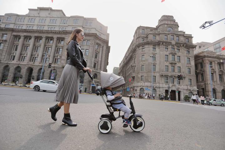 Productafbeelding Qplay Driewieler Rito 3 in 1 - Jongens en Meisjes - Grijs - Deluxe