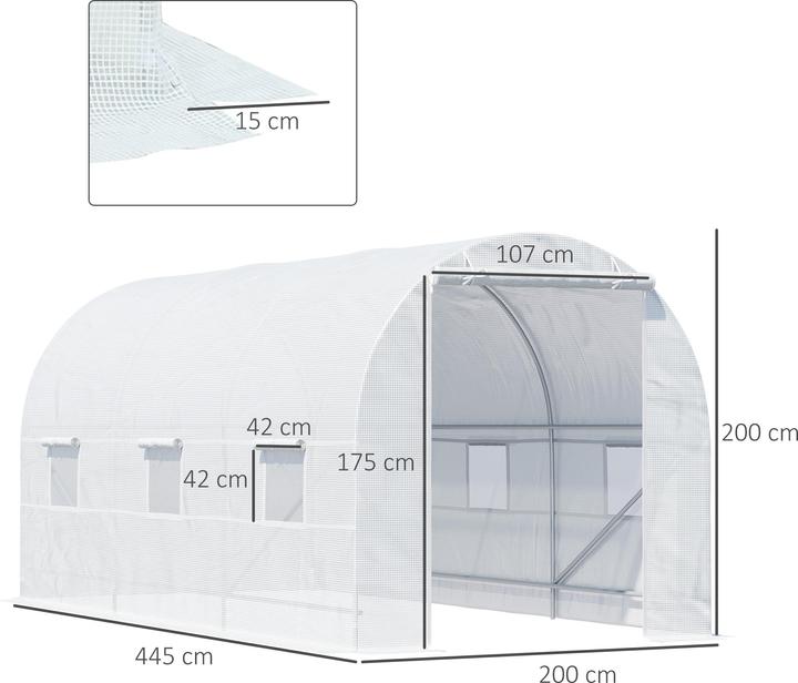 Produktbild Outsunny Foliengewächshaus mit 6 Seitenfenstern