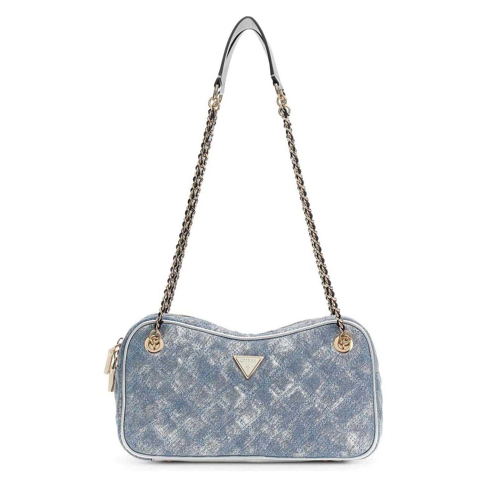 Guess, Damen, Handtasche, Giully Ii Shoulder Satchel, Blau