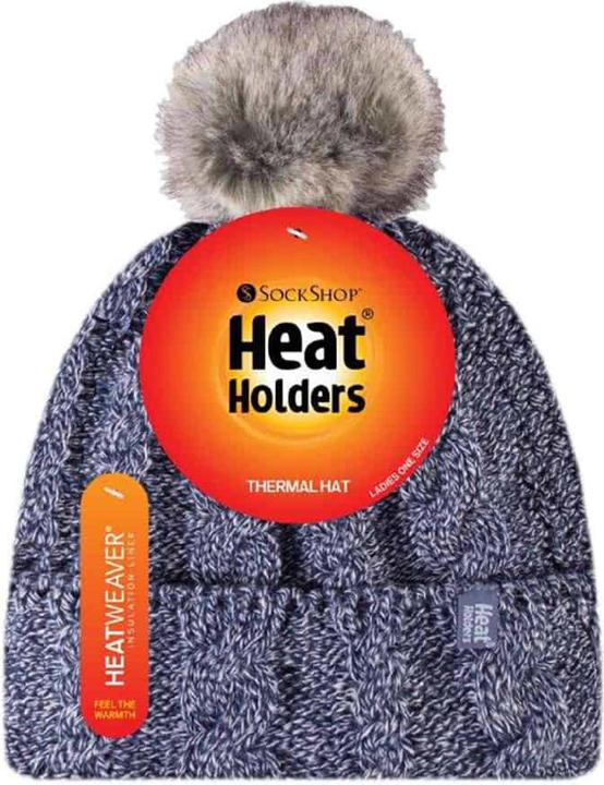 Image du produit Heat Holders Winter Fleece Beanie mit Pompon, Bunt Warm Mütze mit Bommel
