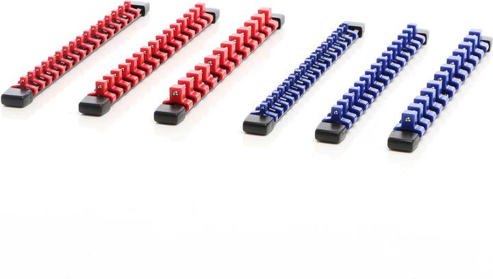 Produktbild XPOtool Steckschlüssel Organizer 6 Stk. Halterung 1/2" 1/4" 3/8" Aufsteckschiene (10 mm)