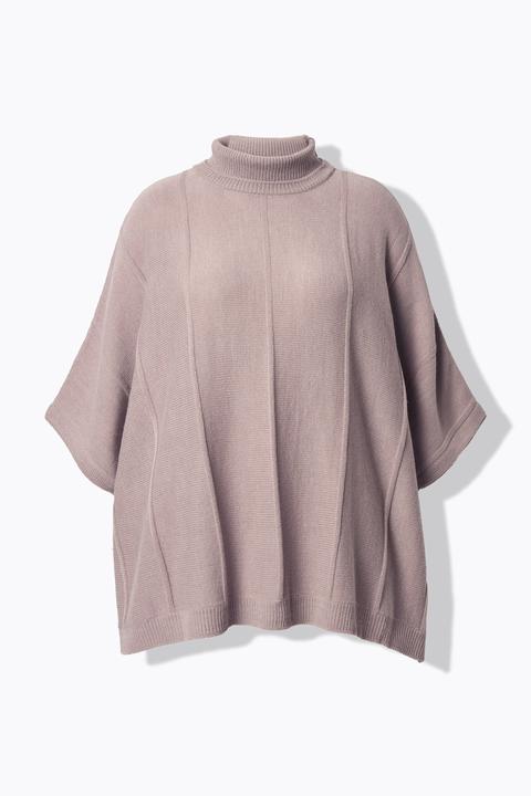 Produktbild Ulla Popken Strickponcho, Strukturrippen, Oversized, Rollkragen (58, 60, 62)