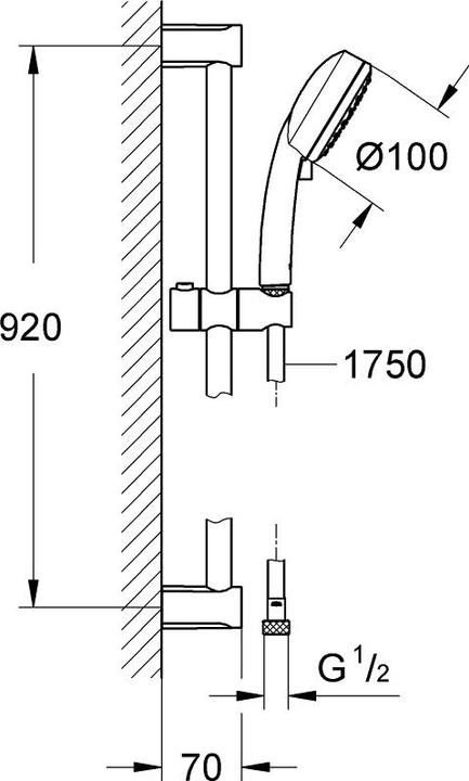 Actual product image Grohe Shower bar set TEMPESTA C 100 m 2 Strla chr (2 Beam types, 14 l/min)