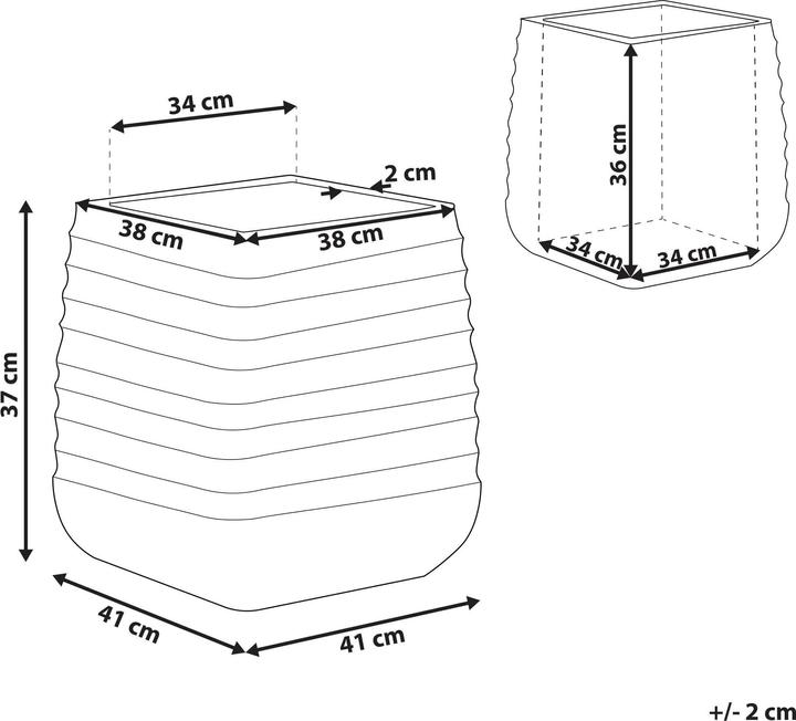 Immagine prodotto Beliani Vaso 38 x 38 x 37 cm nero PARIKIA (38 cm)